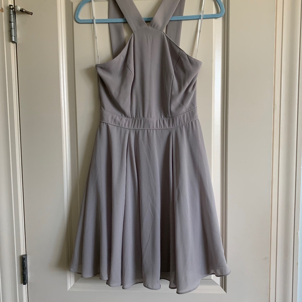 lulus grey mini semi-formal dress